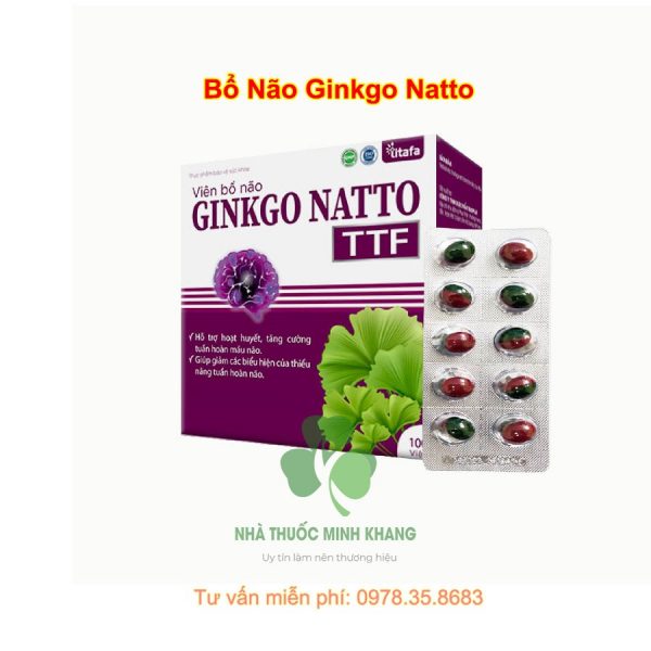 Viên bổ não Ginkgo Natto TTF hỗ trợ hoạt huyết