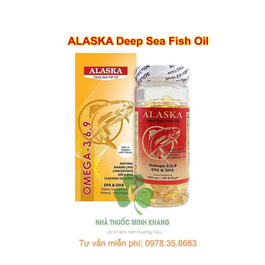 Viên Dầu Cá Alaska Deep Sea Fish Oil Omega 3-6-9 Chính Hãng
