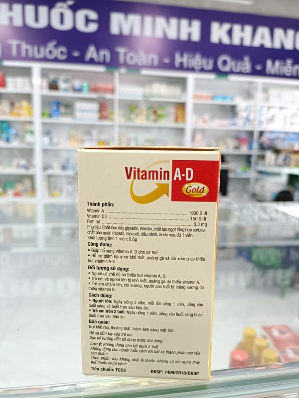 Viên uống bổ sung Vitamin A-D Gold PV hỗ trợ giảm khô mắt