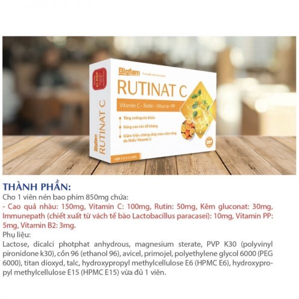 Viên uống bổ sung vitamin C Rutinat C